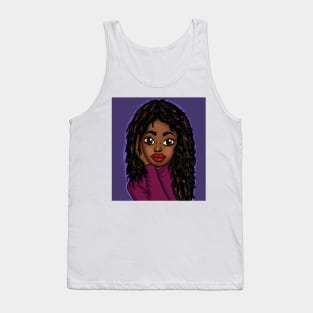 black cute anime style digital art Tank Top